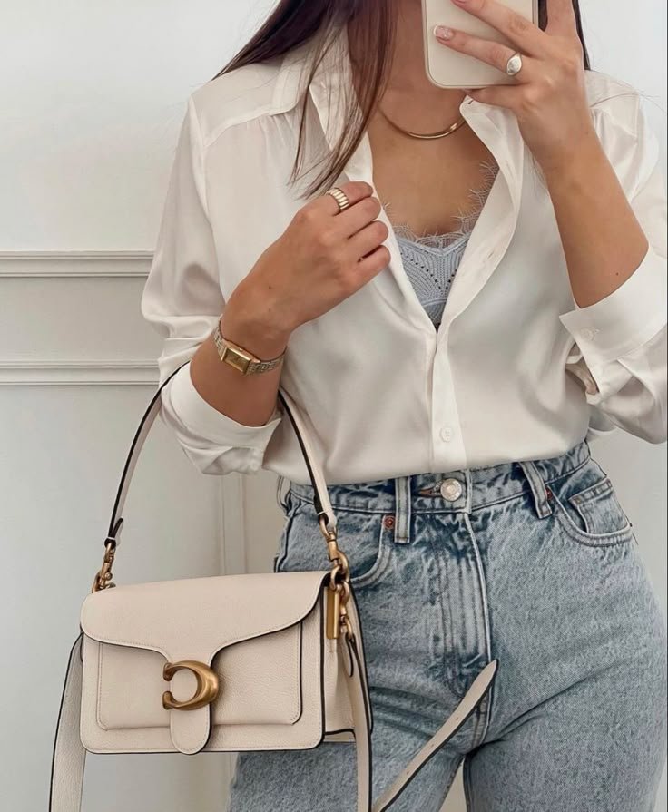 COACH TABBY 26 PURE WHITE & GOLD