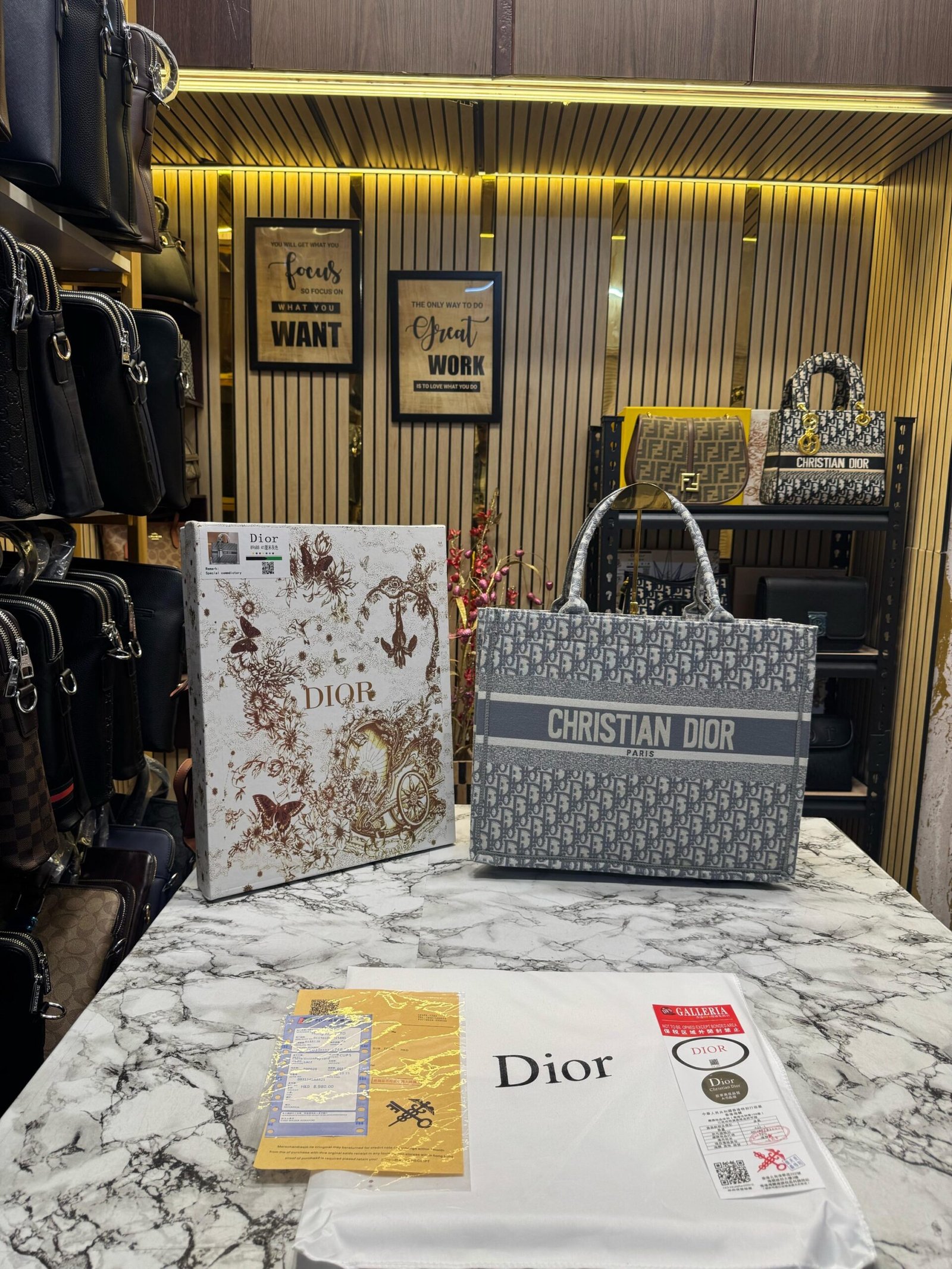 CHRITIAN DIOR TOTE BAG WITH ORIGINAL BOX