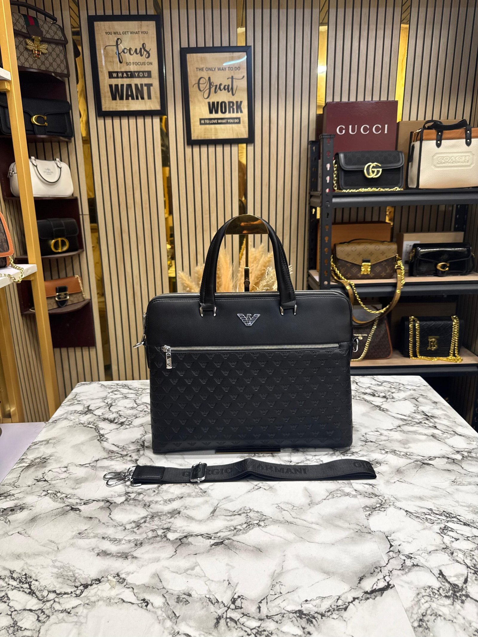 EMPORIO ARMANI LAPTOP BAG  WITH DUST BAG