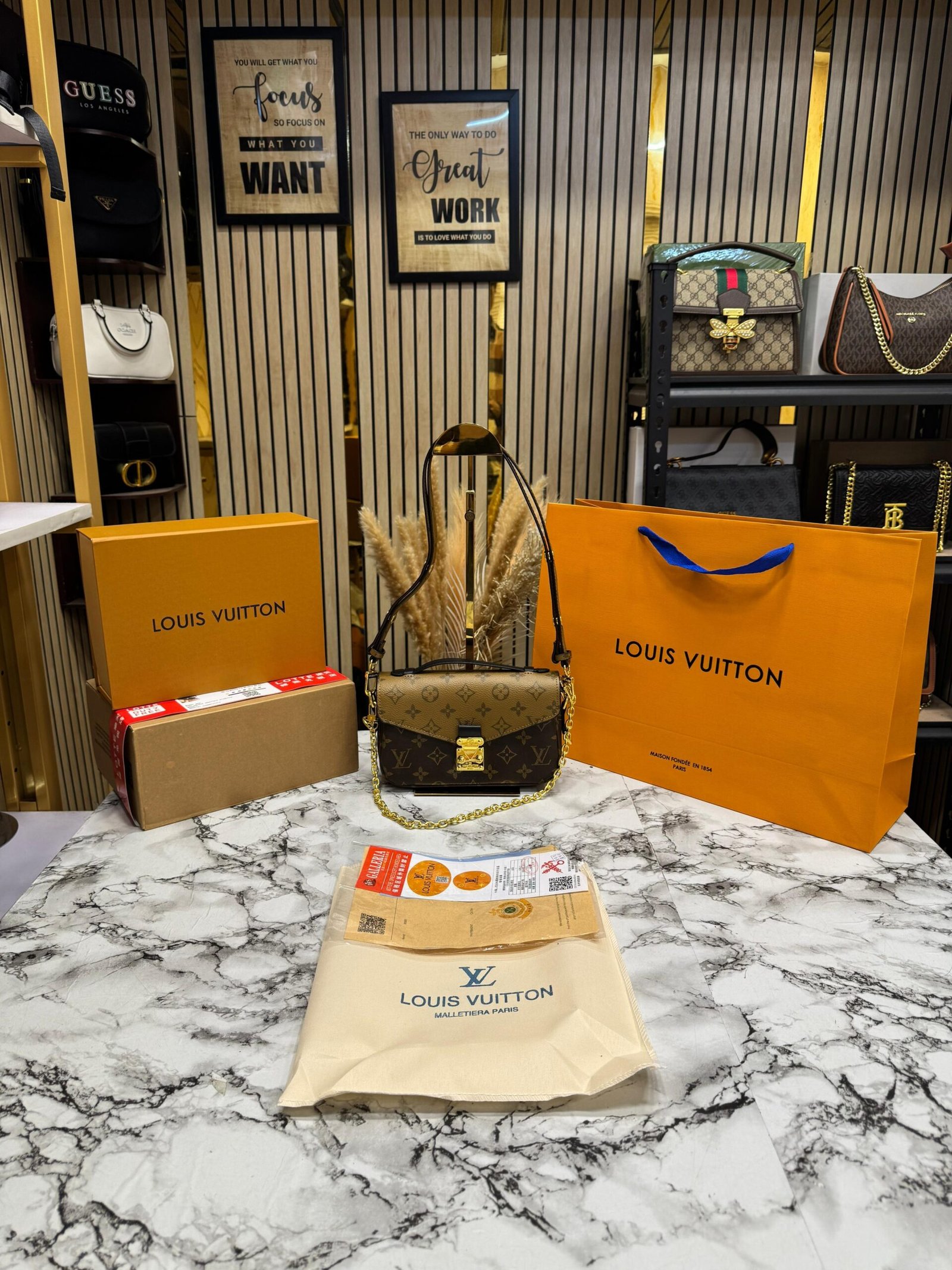LOUIS VUITTON MENTIS SLING BAG WITH DOUBLE BOX AND ORIGNAL CARRY BAG