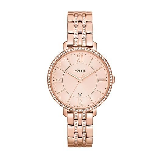 Jacqueline Three-Hand Rose Gold-Tone Stainless Steel Watch